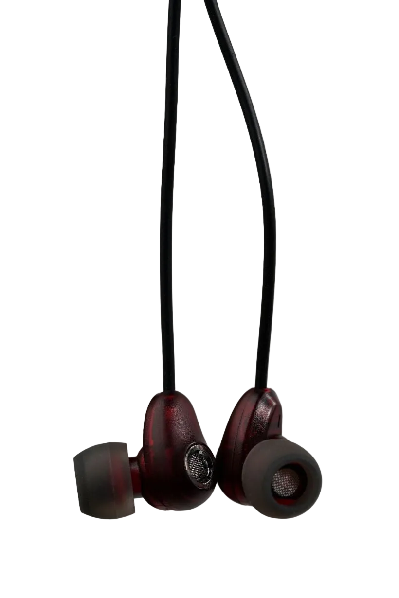 L'AVVENTO  Sleeping Earphone with Mic 3.5mm with Volume Control - Red