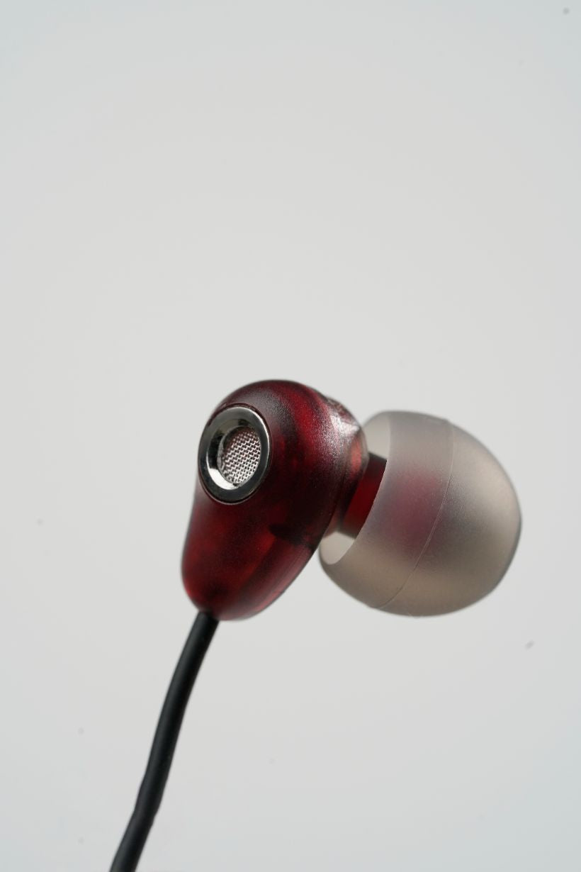 L'AVVENTO  Sleeping Earphone with Mic 3.5mm with Volume Control - Red