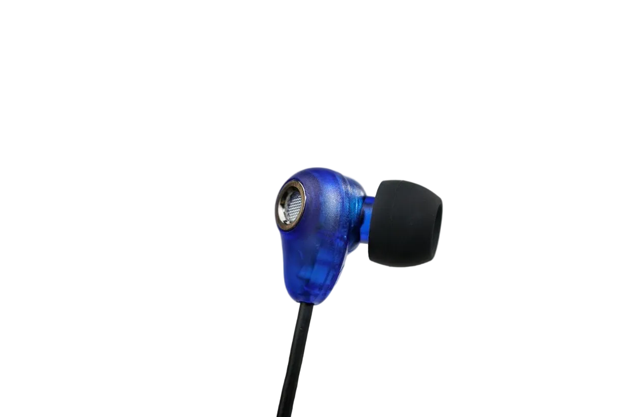 L'AVVENTO Sleeping earphone with Mic 3.5mm with Volume Control - Blue