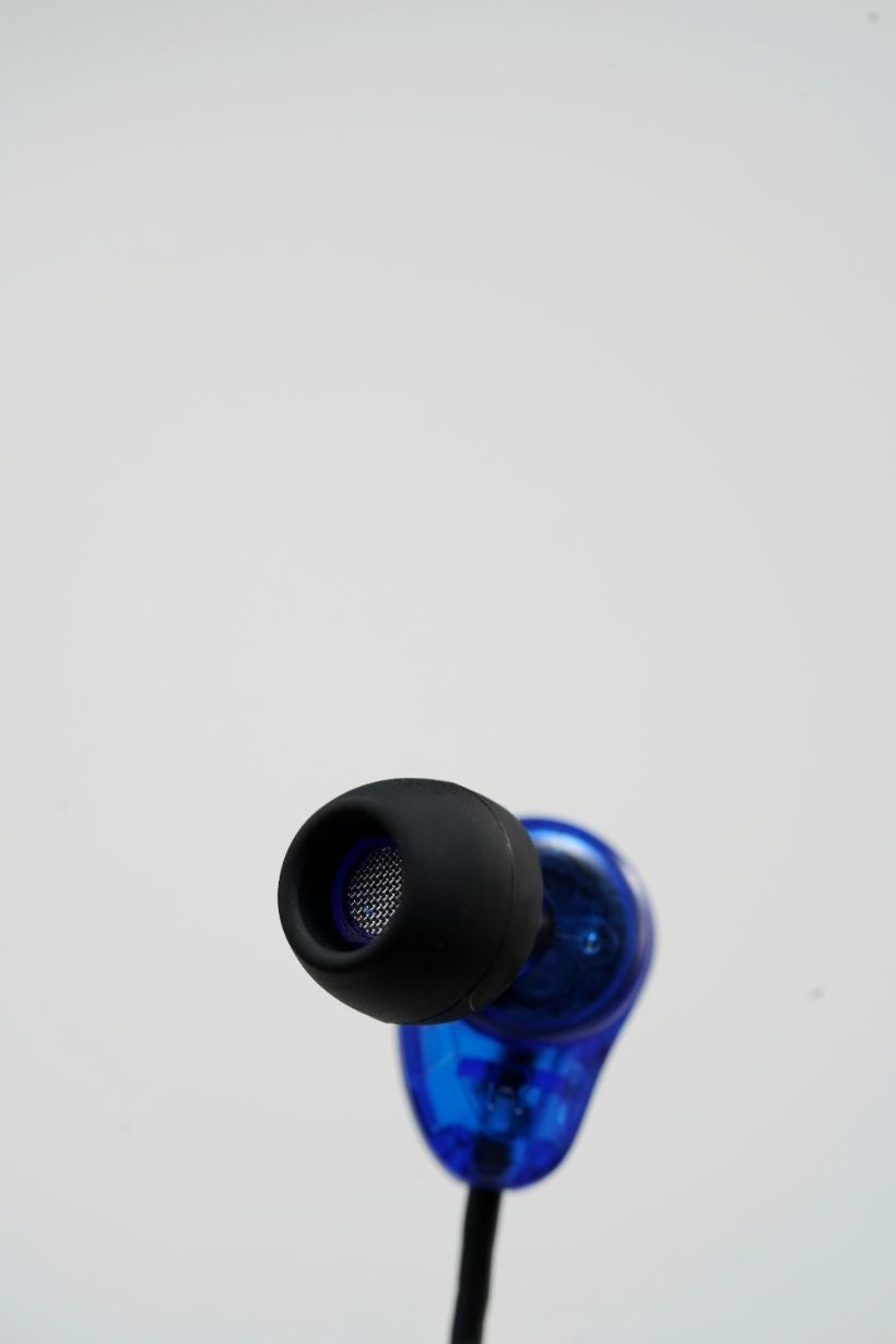 L'AVVENTO Sleeping earphone with Mic 3.5mm with Volume Control - Blue