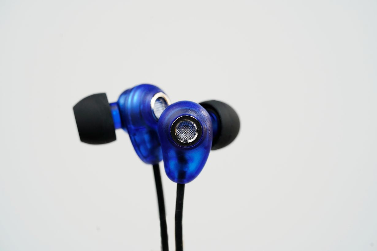 L'AVVENTO Sleeping earphone with Mic 3.5mm with Volume Control - Blue