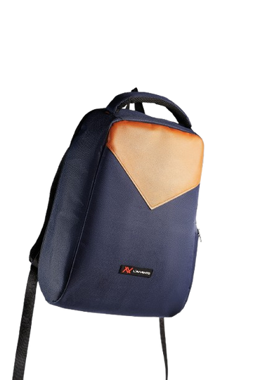 L'AVVENTO BG806 Laptop Backpack, Made by High Quality Polyester Foamed Material with L'AVVENTO Zipper Puller fits up to 15.6"- Blue*Brown