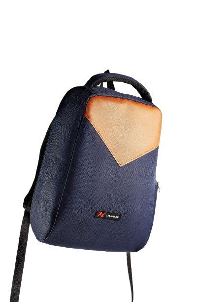 L'AVVENTO BG806 Laptop Backpack, Made by High Quality Polyester Foamed Material with L'AVVENTO Zipper Puller fits up to 15.6"- Blue*Brown