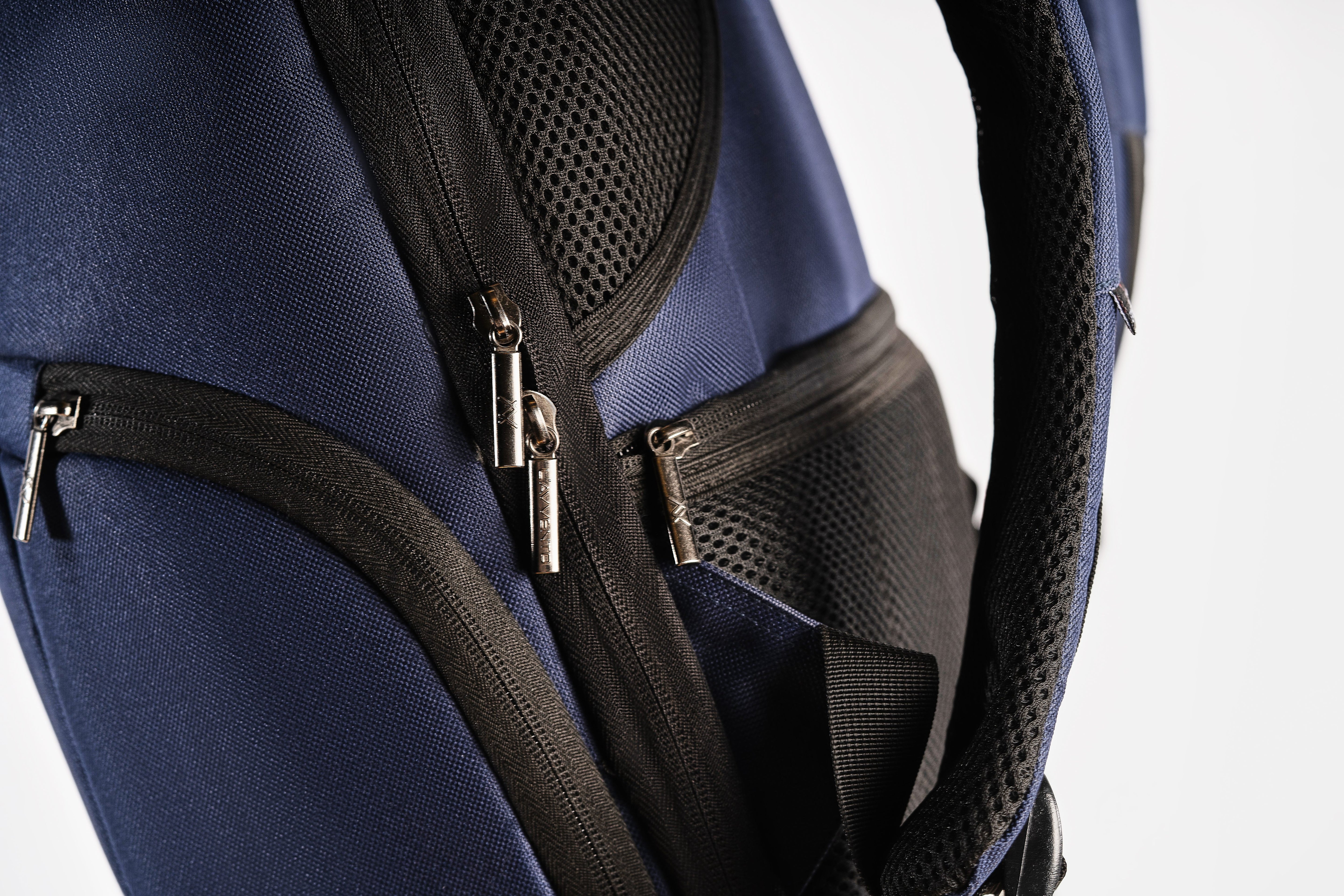 L'AVVENTO BG806 Laptop Backpack, Made by High Quality Polyester Foamed Material with L'AVVENTO Zipper Puller fits up to 15.6"- Blue*Brown