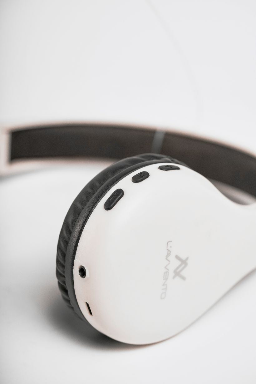 L'AVVENTO Bluetooth Headphone with Stereo Plug - White