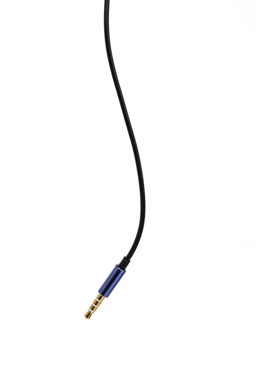 L'AVVENTO Sleeping earphone with Mic 3.5mm with Volume Control - Blue