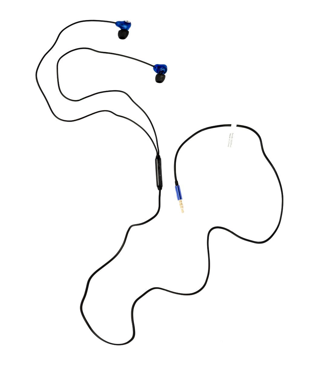 L'AVVENTO Sleeping earphone with Mic 3.5mm with Volume Control - Blue