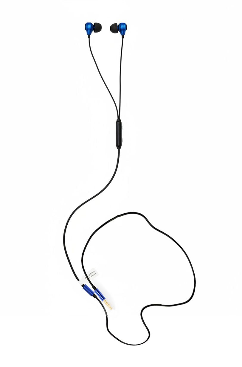 L'AVVENTO Sleeping earphone with Mic 3.5mm with Volume Control - Blue