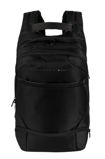 L'AVVENTO (BG416) Laptop Backpack Made by Water Repellent Polyester And PVC Materials fits up to 15.6" - Black