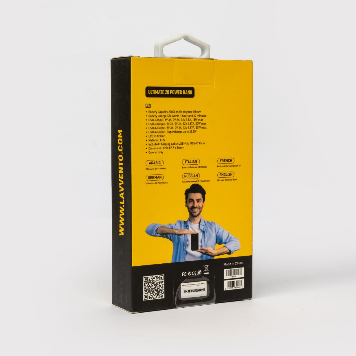 L'AVVENTO Power Bank 20,000 mAh, 22.5W