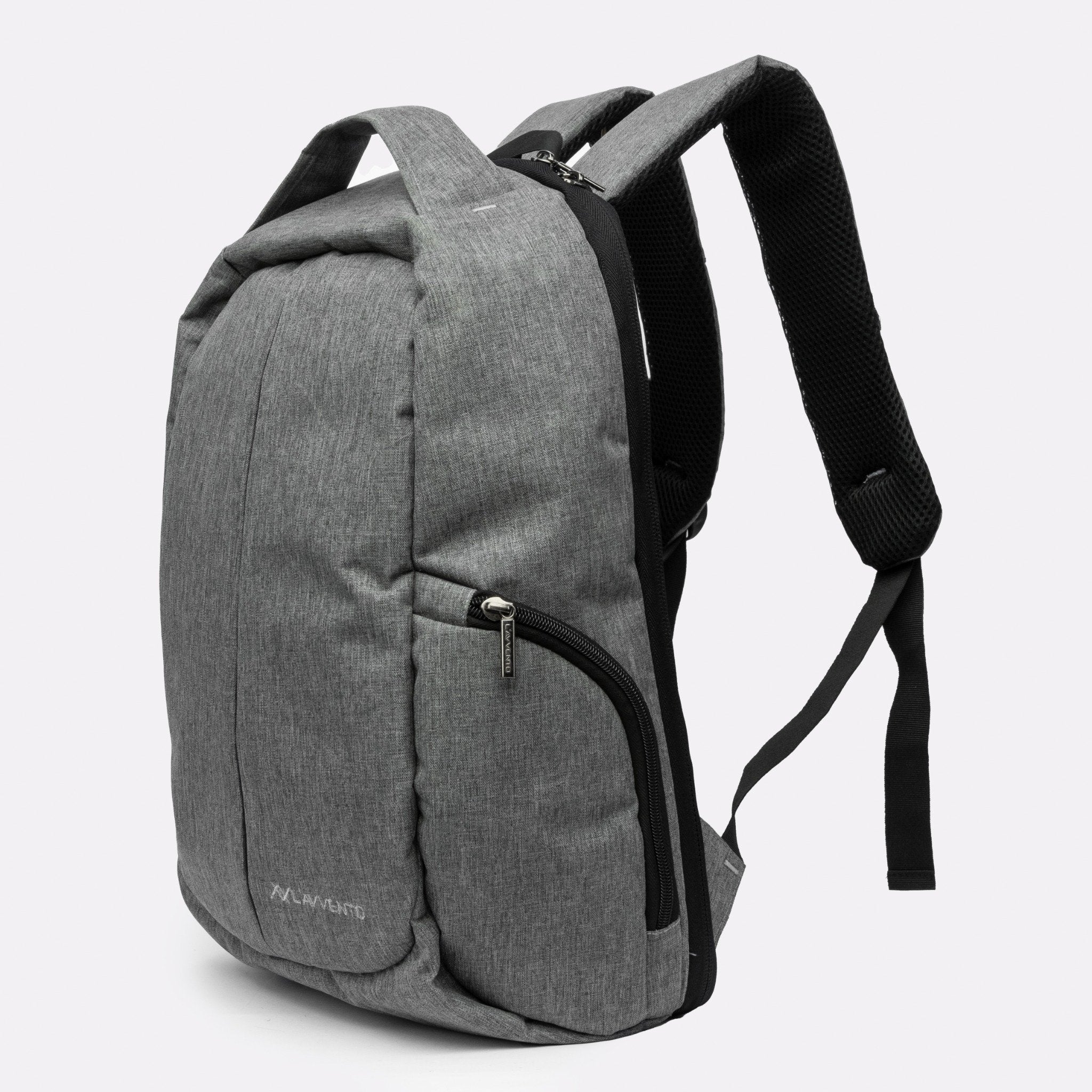 L'AVVENTO (BG04A) Discovery Laptop Anti-Theft Backpack fit up to 15.6” Nylon with Padded Laptop Compartment - Gray