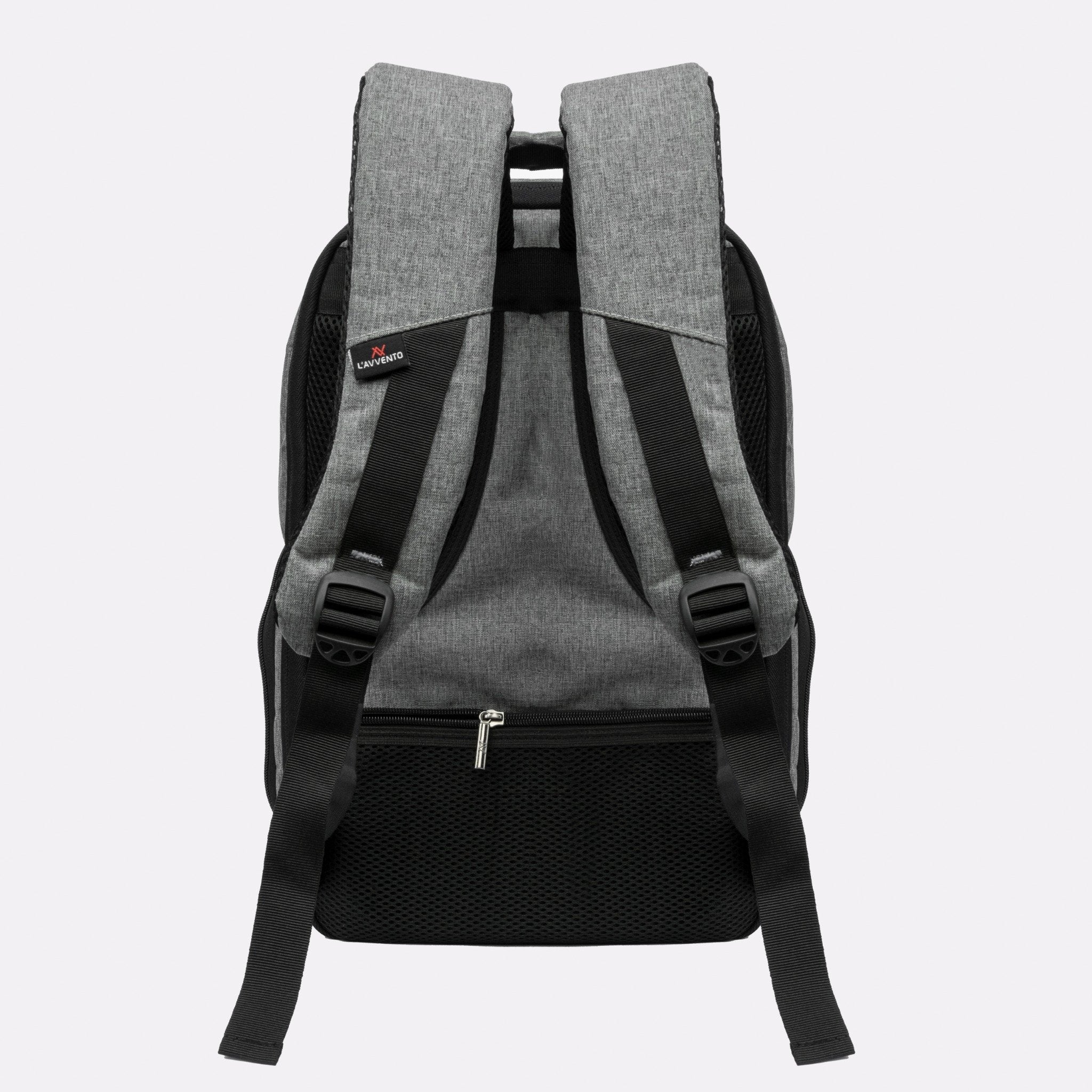 L'AVVENTO (BG04A) Discovery Laptop Anti-Theft Backpack fit up to 15.6” Nylon with Padded Laptop Compartment - Gray