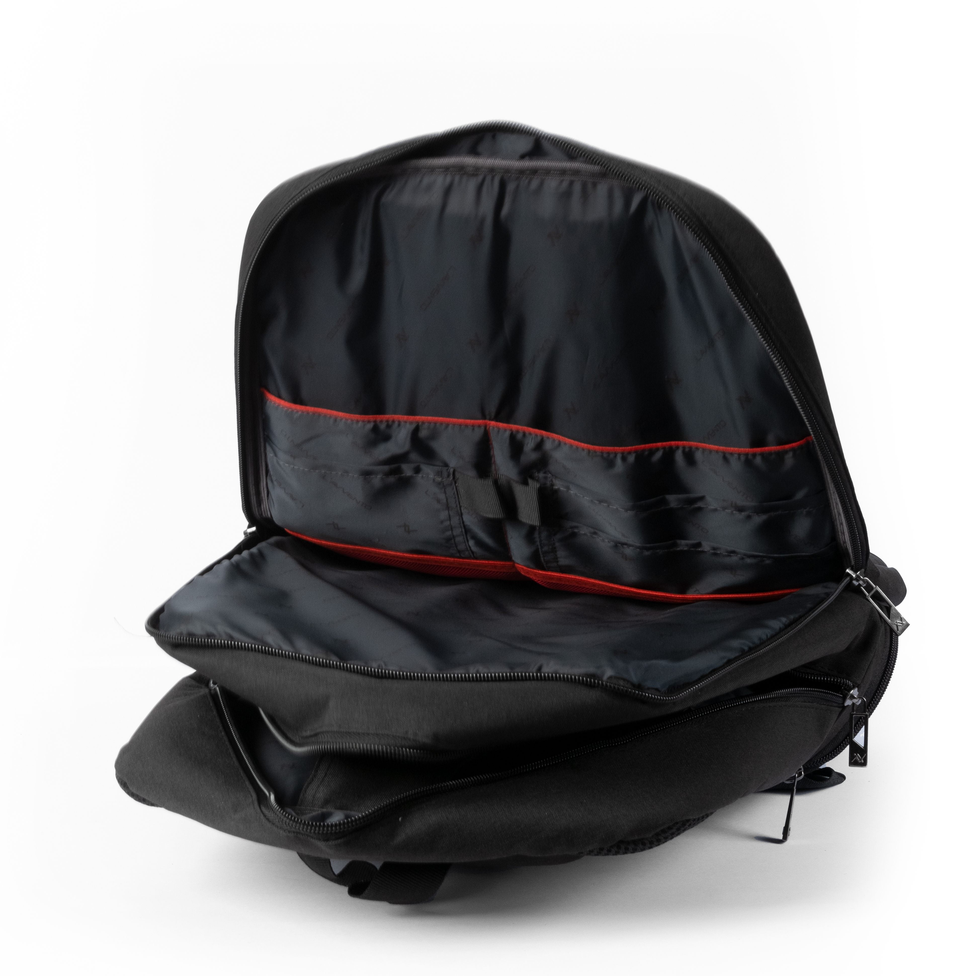 L'AVVENTO (BG73B) Discovery Backpack fit laptops up to 15.6" with Padded Laptop compartment and two Zipper on the Front, Black