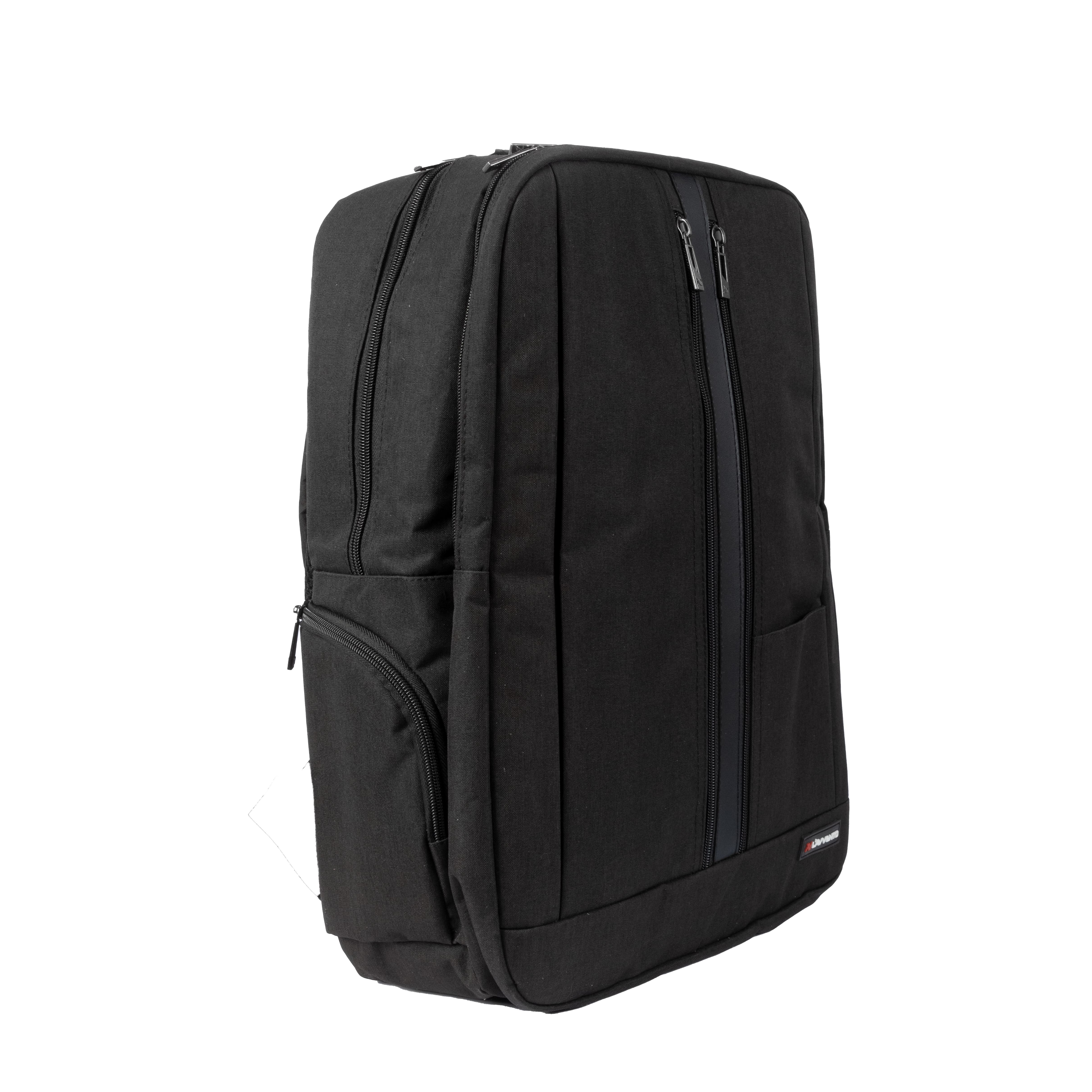 L'AVVENTO (BG73B) Discovery Backpack fit laptops up to 15.6" with Padded Laptop compartment and two Zipper on the Front, Black