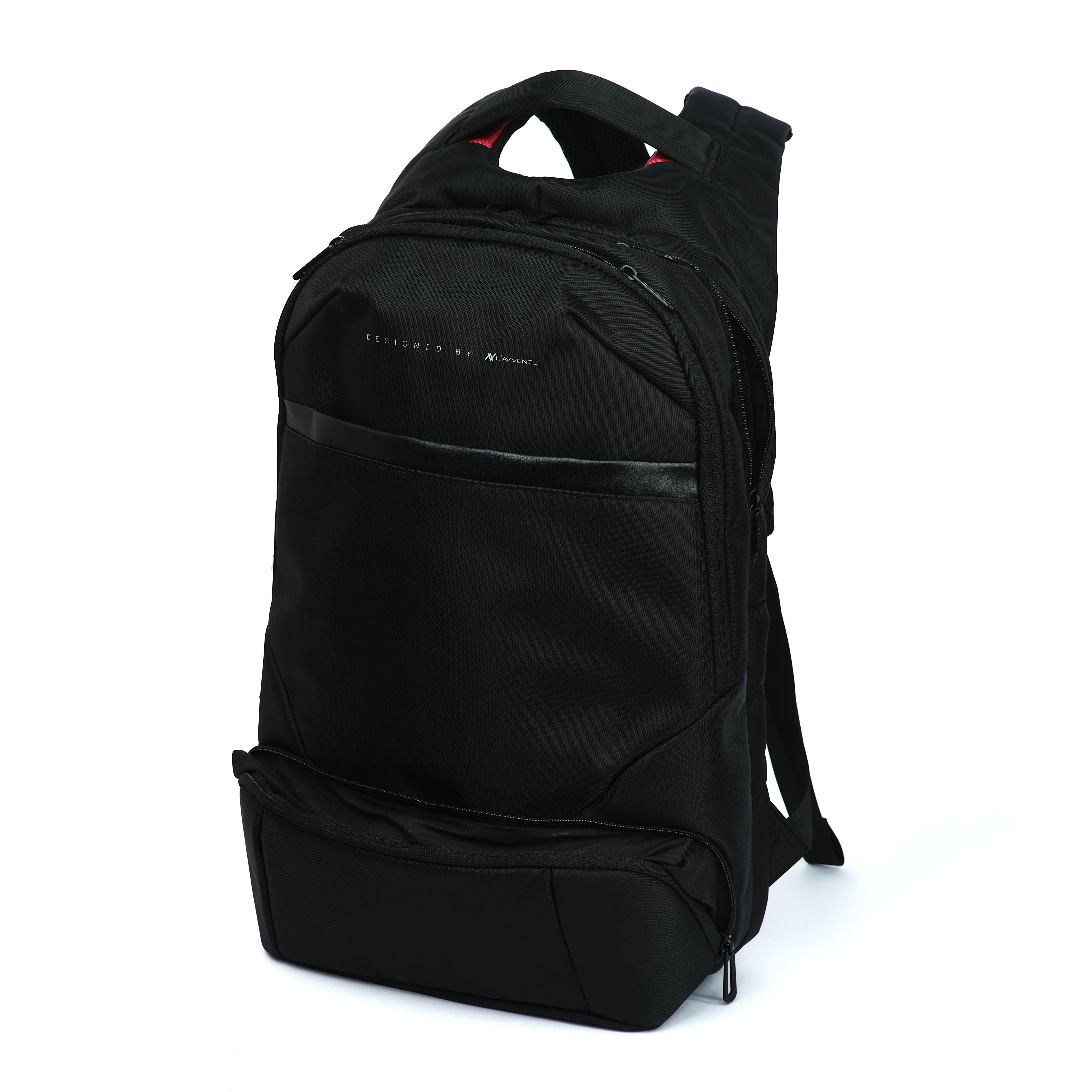 L'AVVENTO (BG416) Laptop Backpack Made by Water Repellent Polyester And PVC Materials fits up to 15.6" - Black