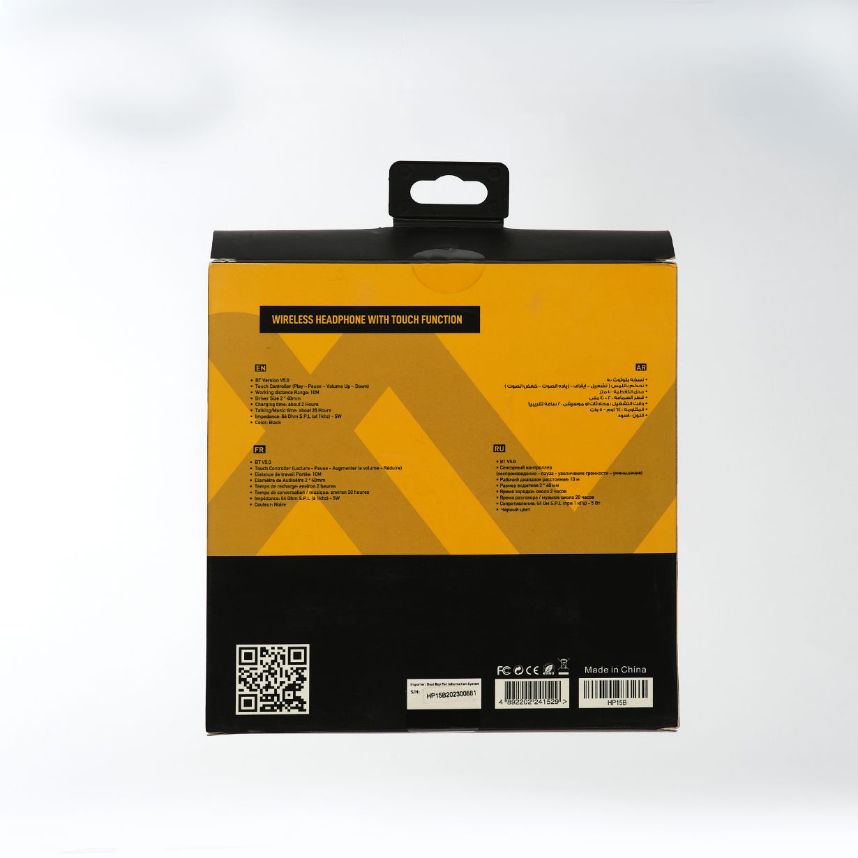 L'AVVENTO Wireless Headphone Bluetooth 5.0 with Touch Control - Black