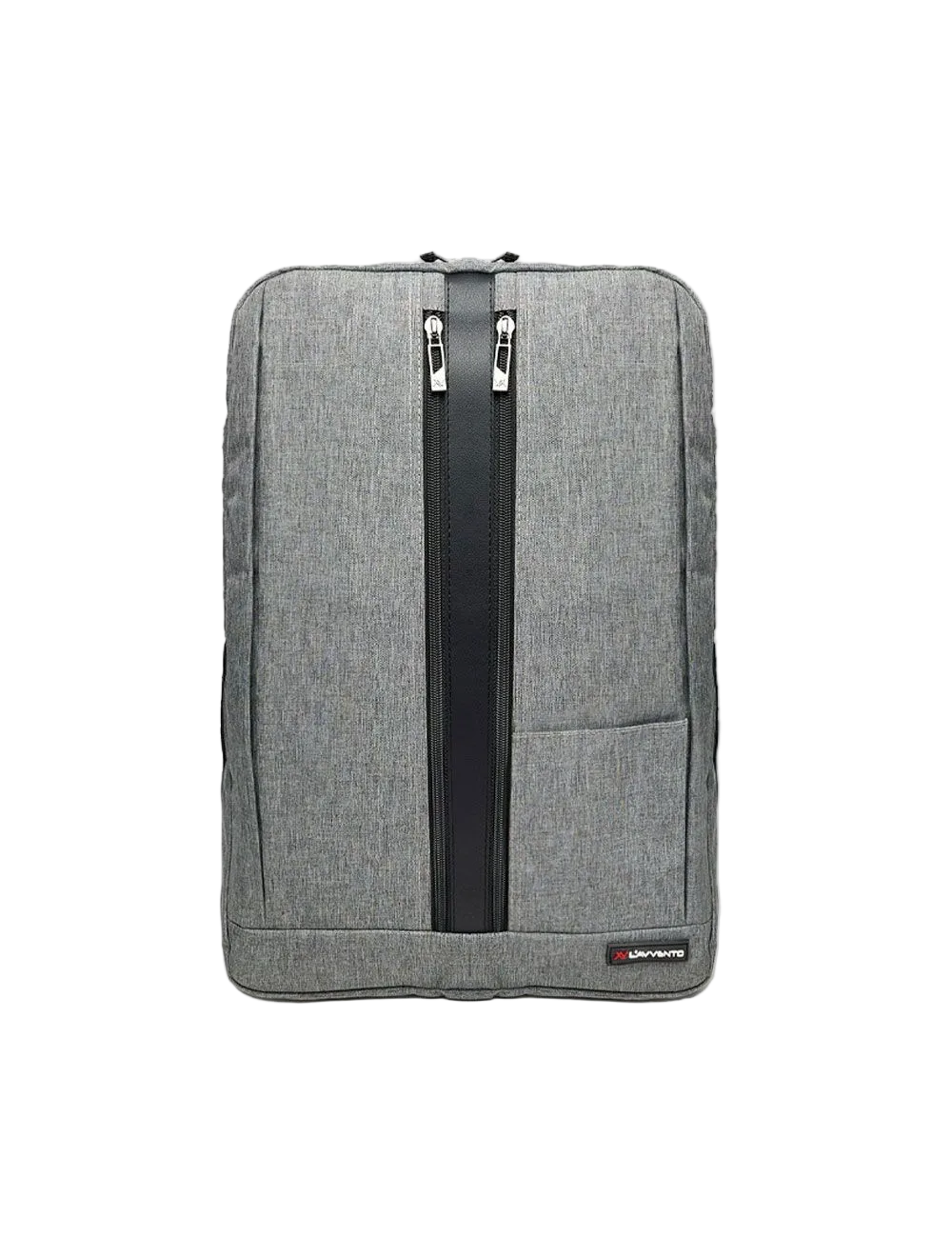L'AVVENTO (BG73A) Discovery Backpack fit laptops up to 15.6" with Padded Laptop compartment and two Zipper on the Front, Nylon + PU - Gray