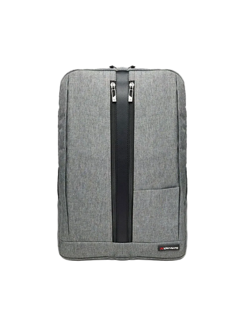 L'AVVENTO (BG73A) Discovery Backpack fit laptops up to 15.6" with Padded Laptop compartment and two Zipper on the Front, Nylon + PU - Gray