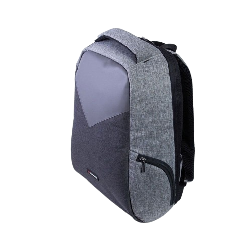 L'AVVENTO (BG816) Laptop Backpack, Made by High Quality Nylon Material with L'AVVENTO Zipper Puller fits up to 15.6"- Gray