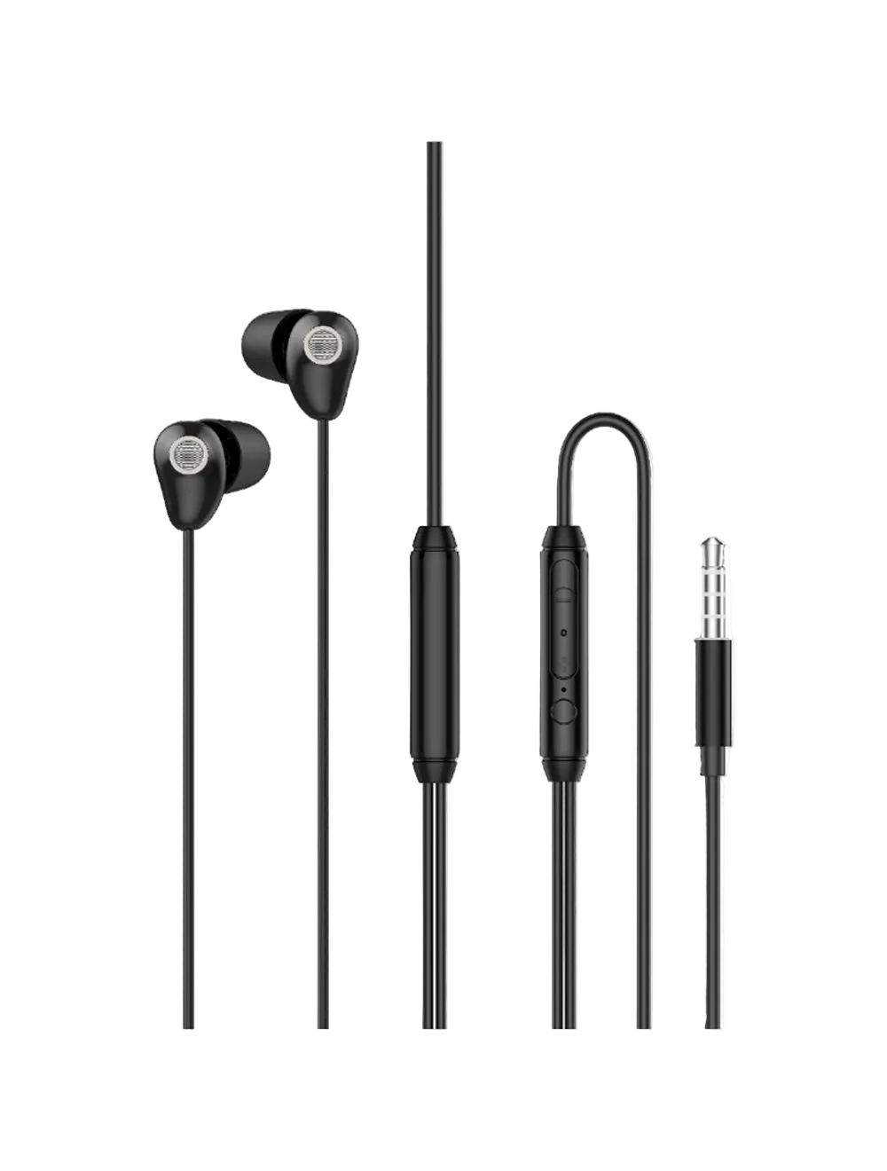 L'AVVENTO Sleeping earphone with Mic 3.5mm with Volume Control - Black