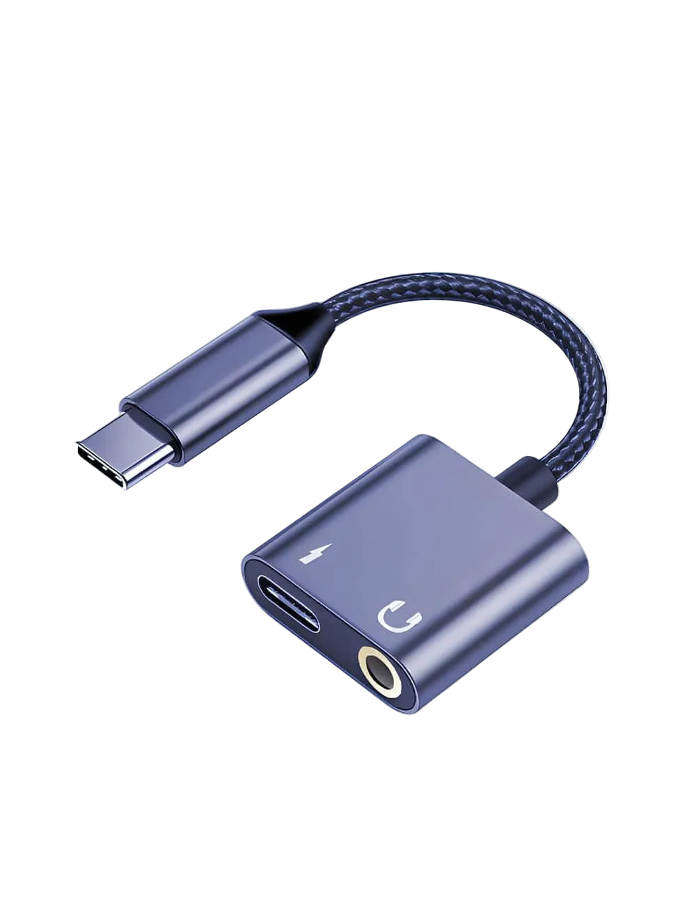 L'AVVENTO Converter from USB-C male to USB-C female and AUX female
