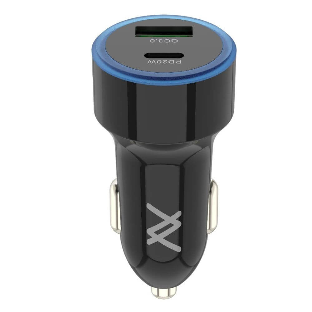 L'AVVENTO Ultra-Fast QC3, PD Car Charger with Type-C, 38W, Black